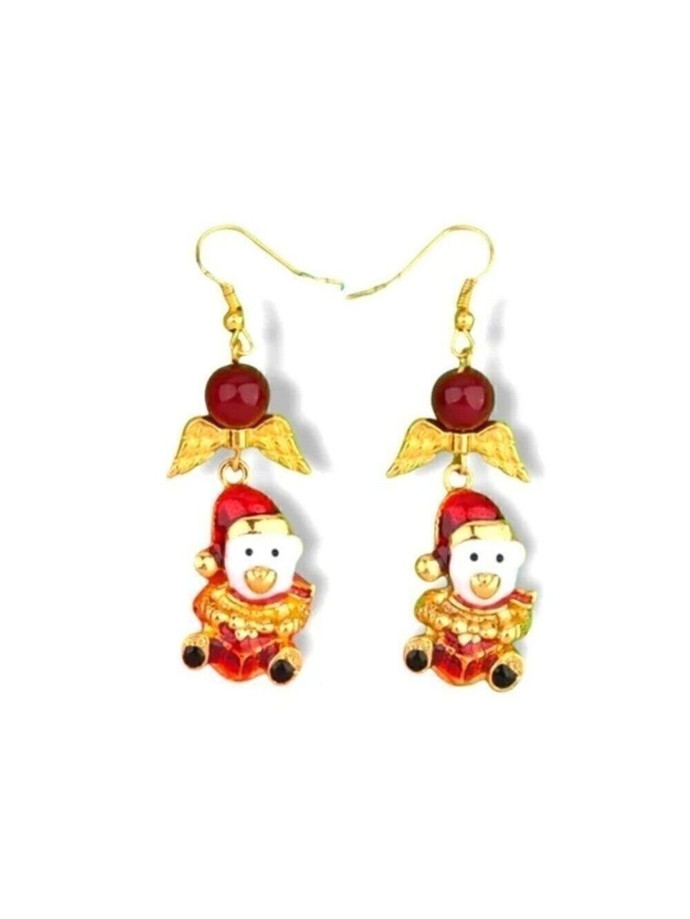 Gold Christmas Dangle Earrings